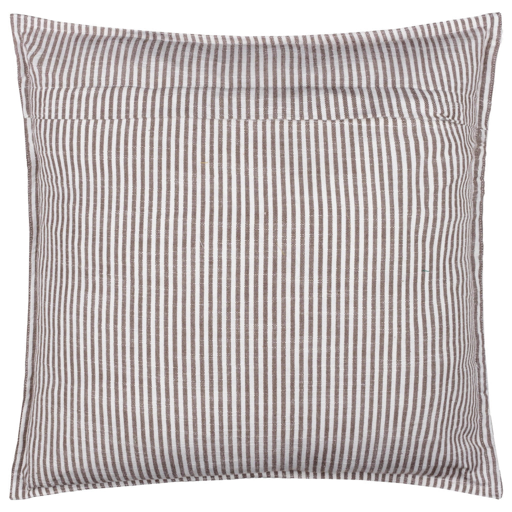 Truro Striped Cotton Cushion Chocolate by Yard