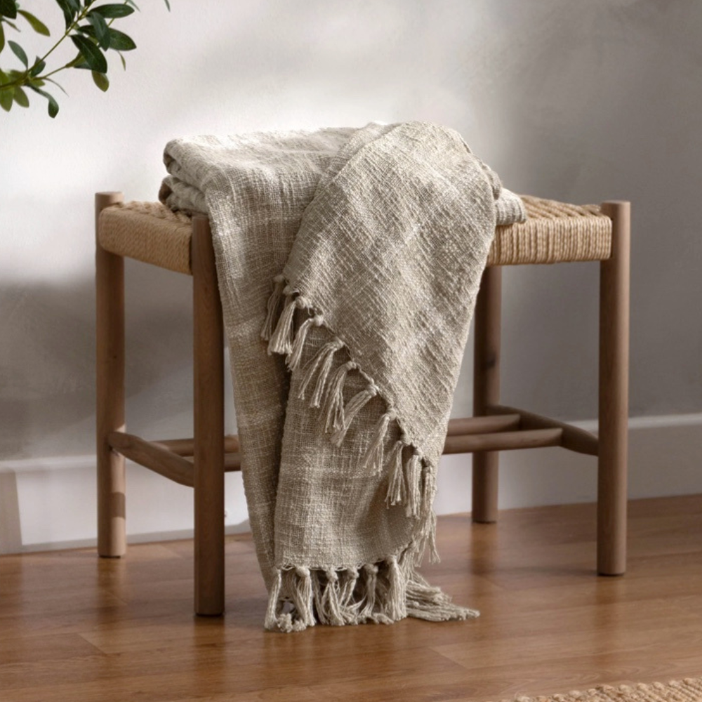 Beni Throw — Stone/Natural by Yard