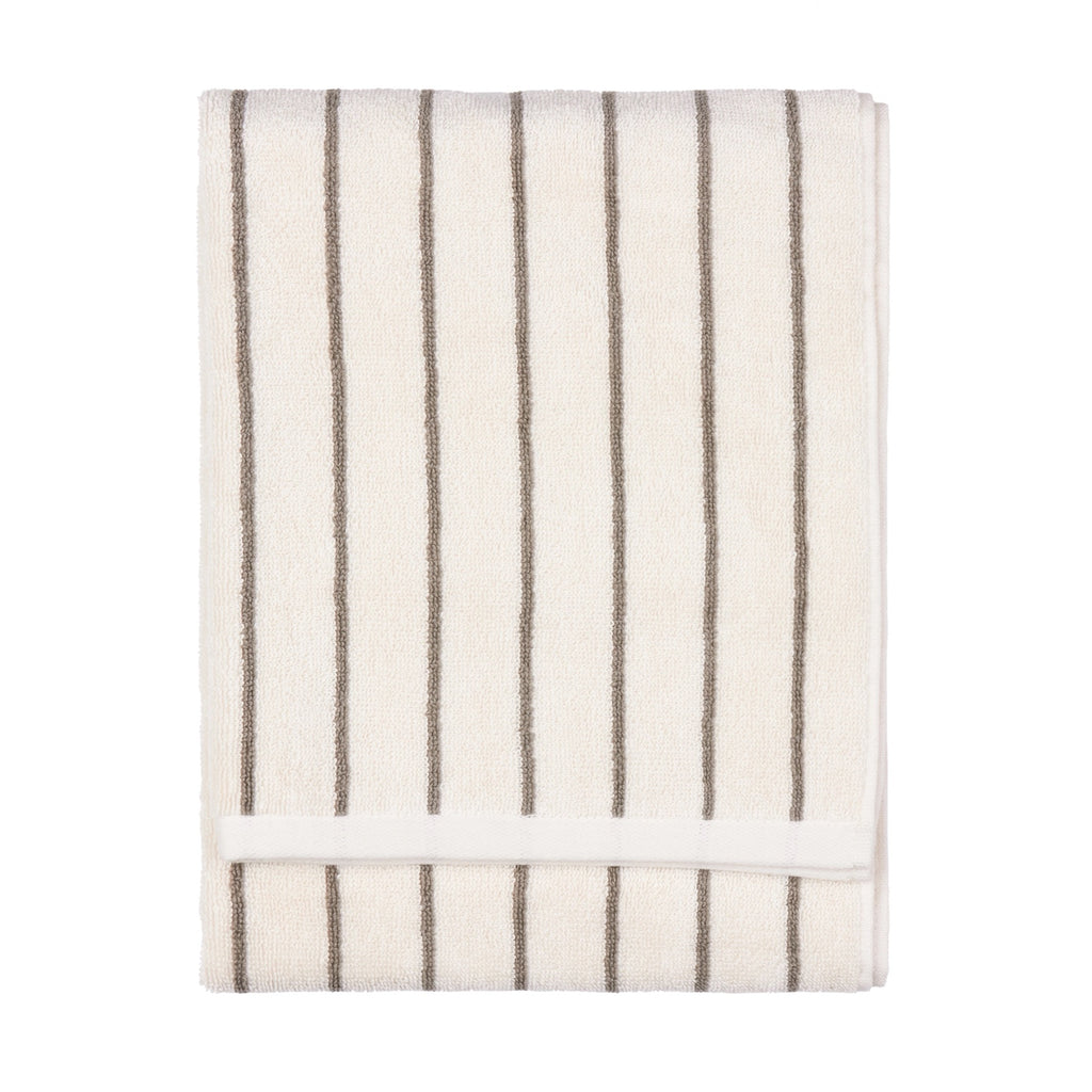 Hebden Narrow Stripe Cotton Bath Towel Mole by Yard