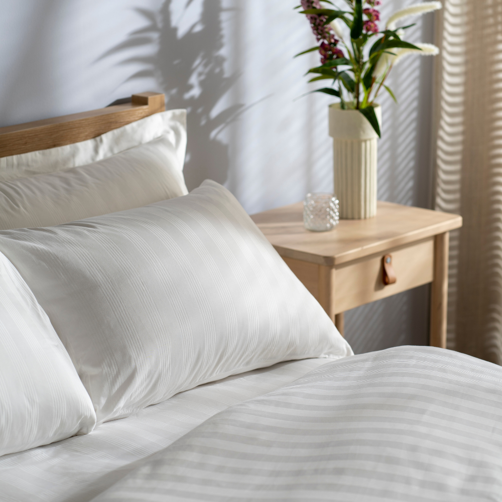 400 Thread Count Cotton Dobby Stripe Duvet Cover - styled bedroom