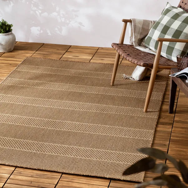 Pentle Jute Effect Indoor/Outdoor Rug Natural 120x170cm by Yard