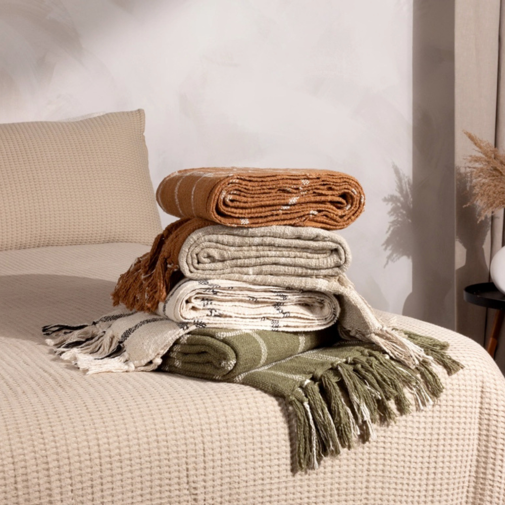 Beni Throw — Stone/Natural by Yard