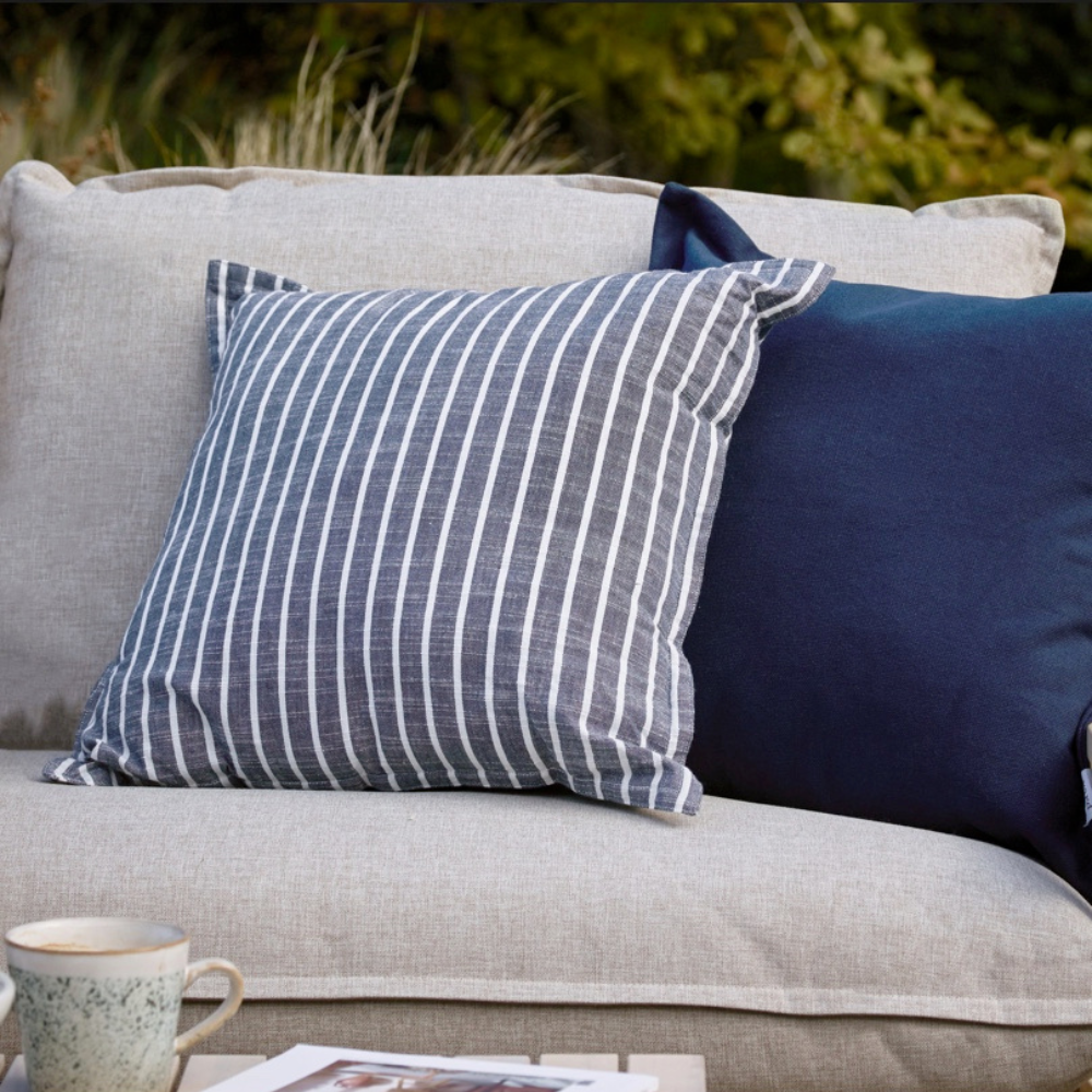Hessle Stripe Outdoor Cushion - Navy by Yard