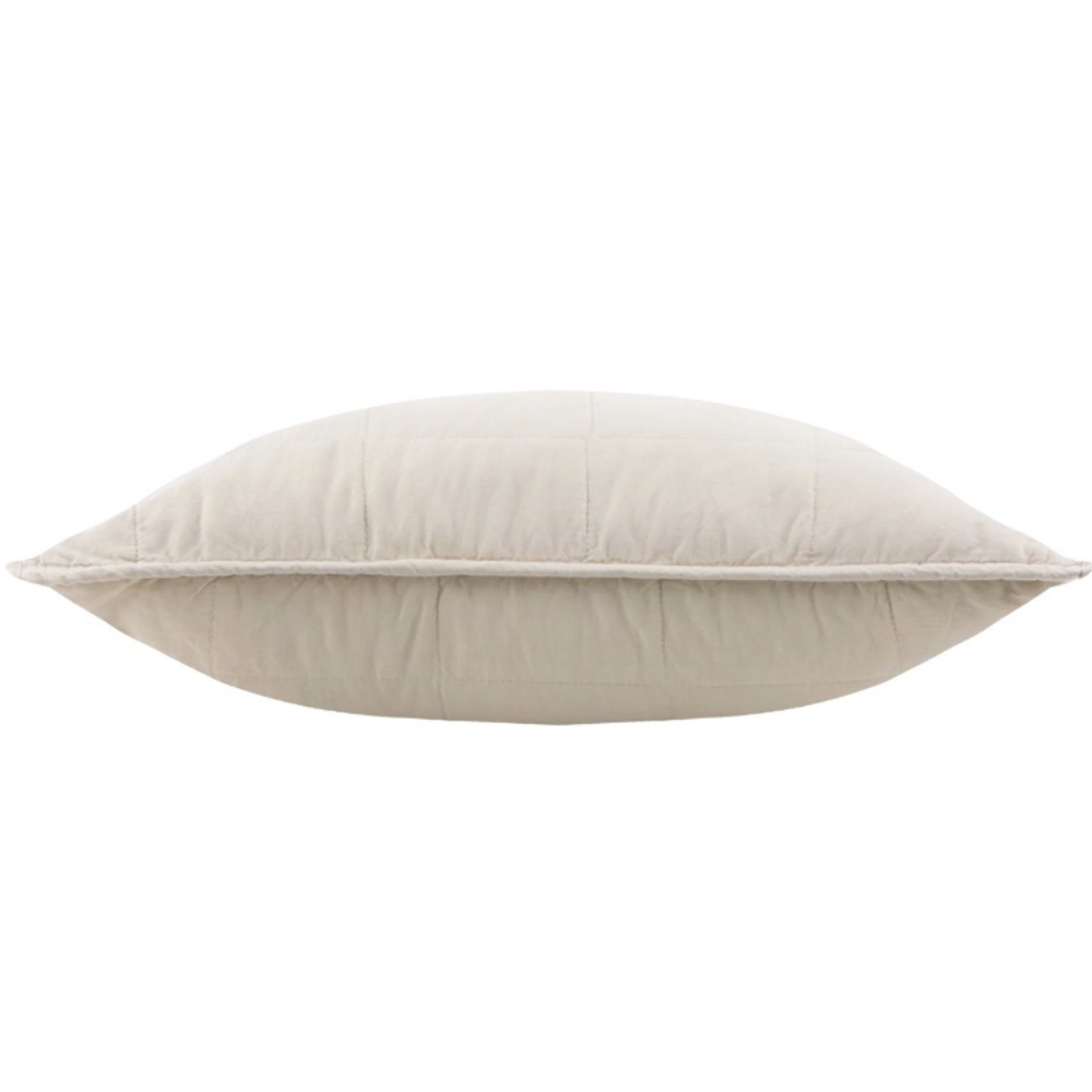 Hebden Quilted Washed Cotton Cushion — Stone by Yard