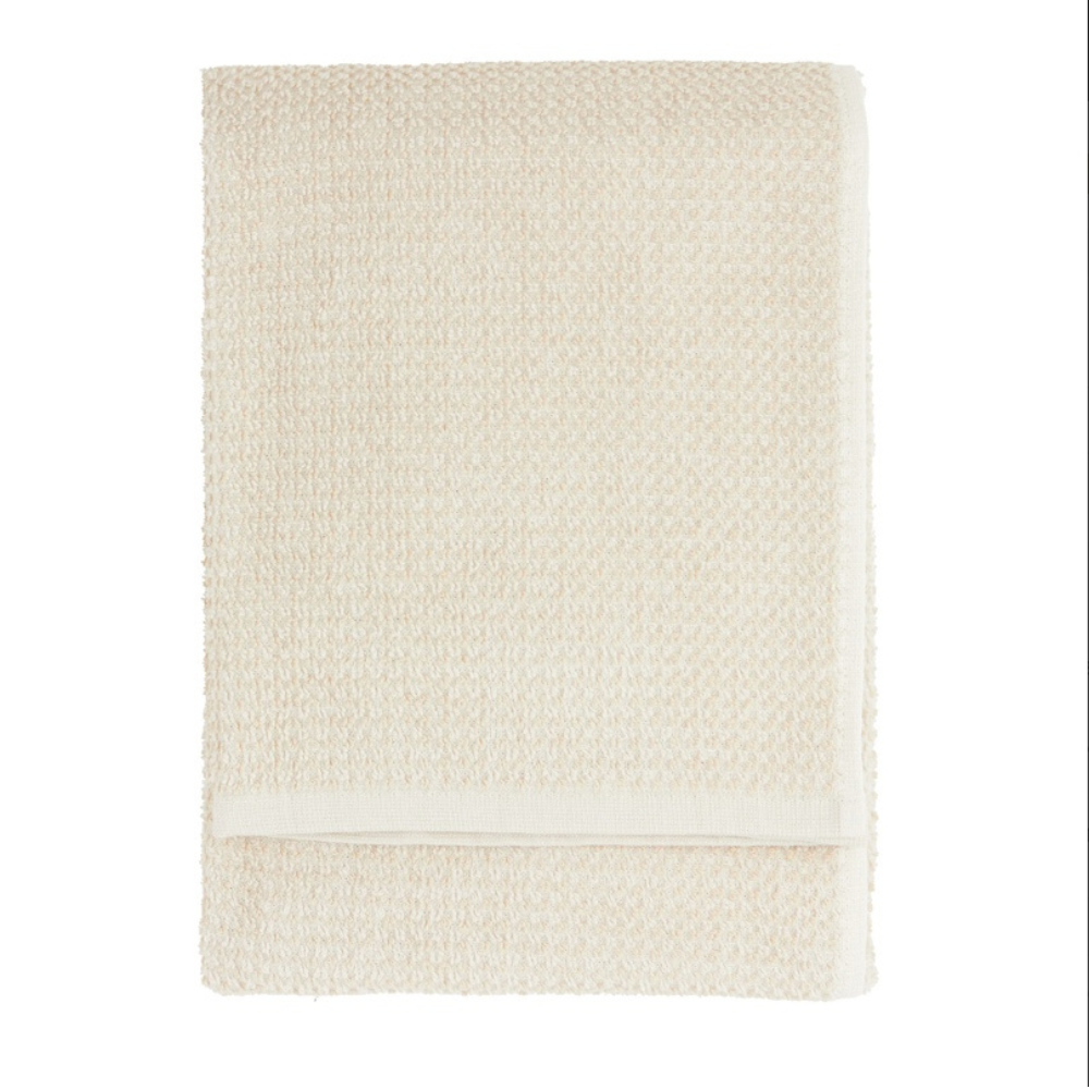 Hebden Textured Waffle Bath Sheet Stone - 100x150cm by Yard
