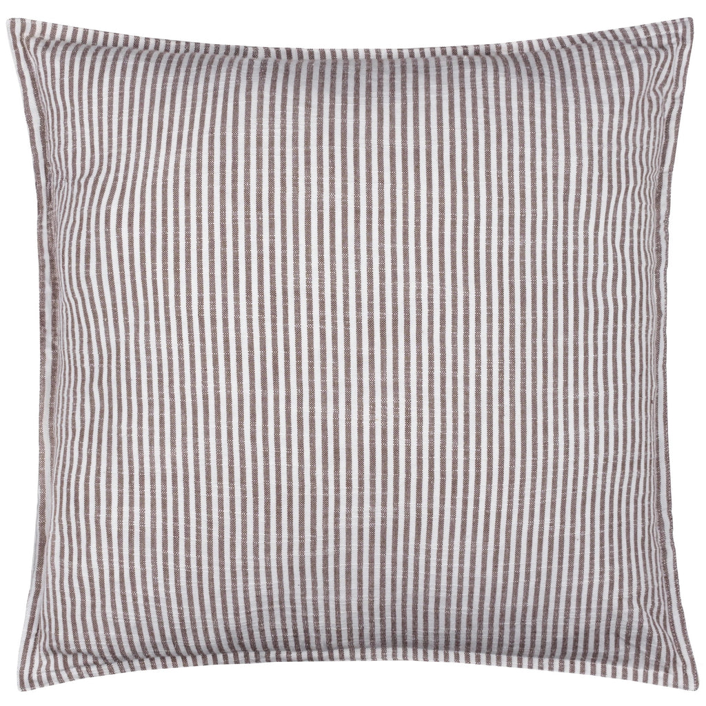 Truro Striped Cotton Cushion Chocolate by Yard