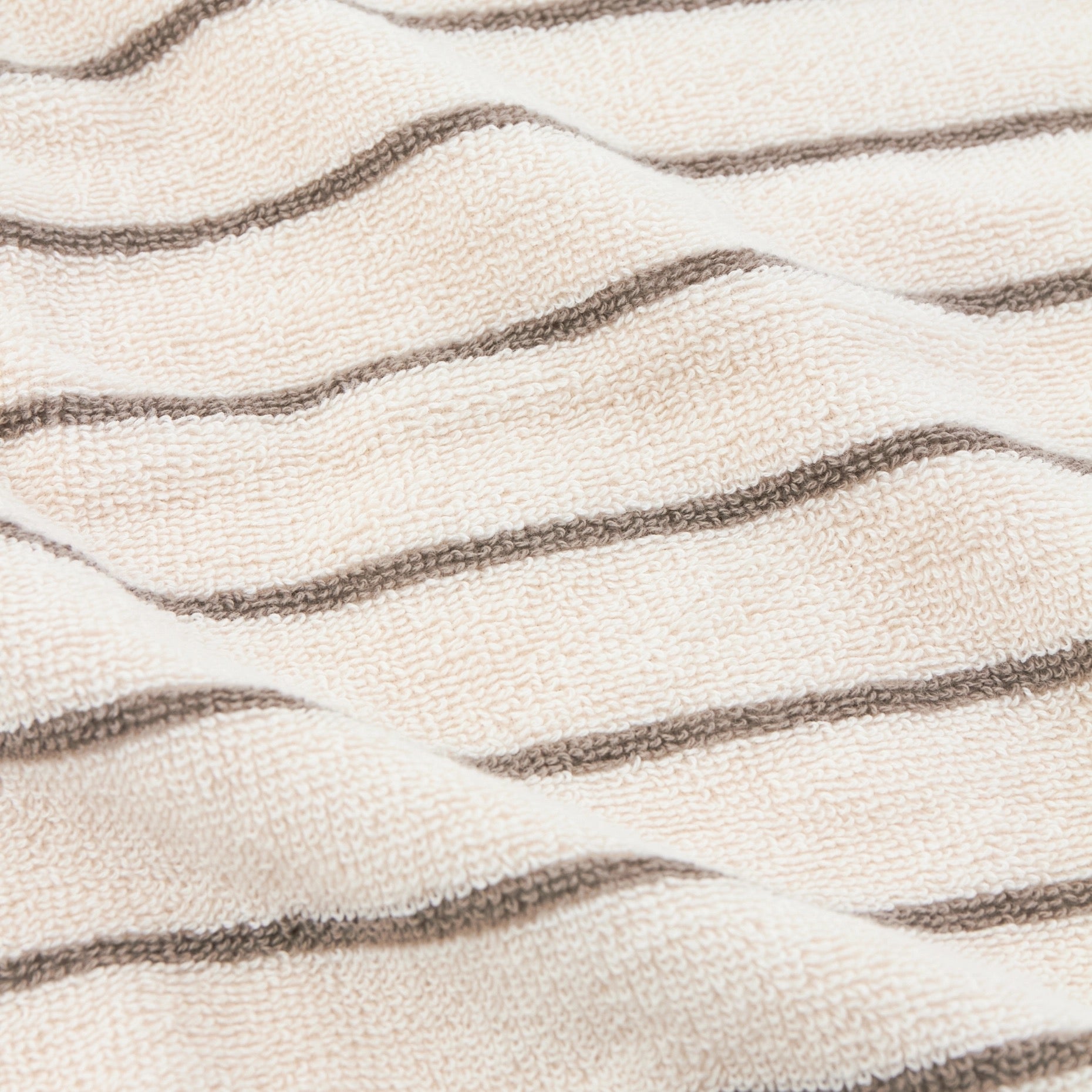Hebden Narrow Stripe Cotton Hand Towel Mole by Yard