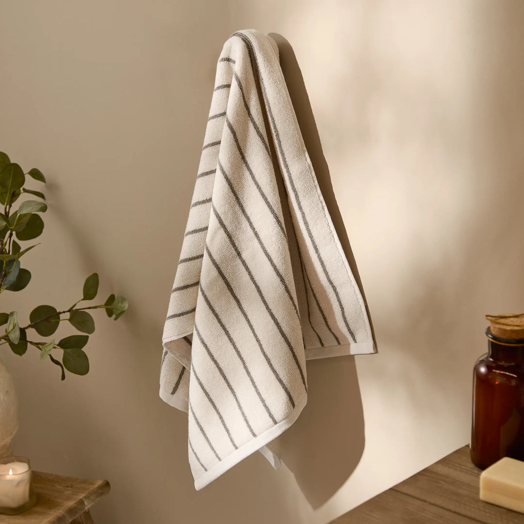 Hebden Cotton Towel Set — Narrow Stripe Hand & Bath Towel