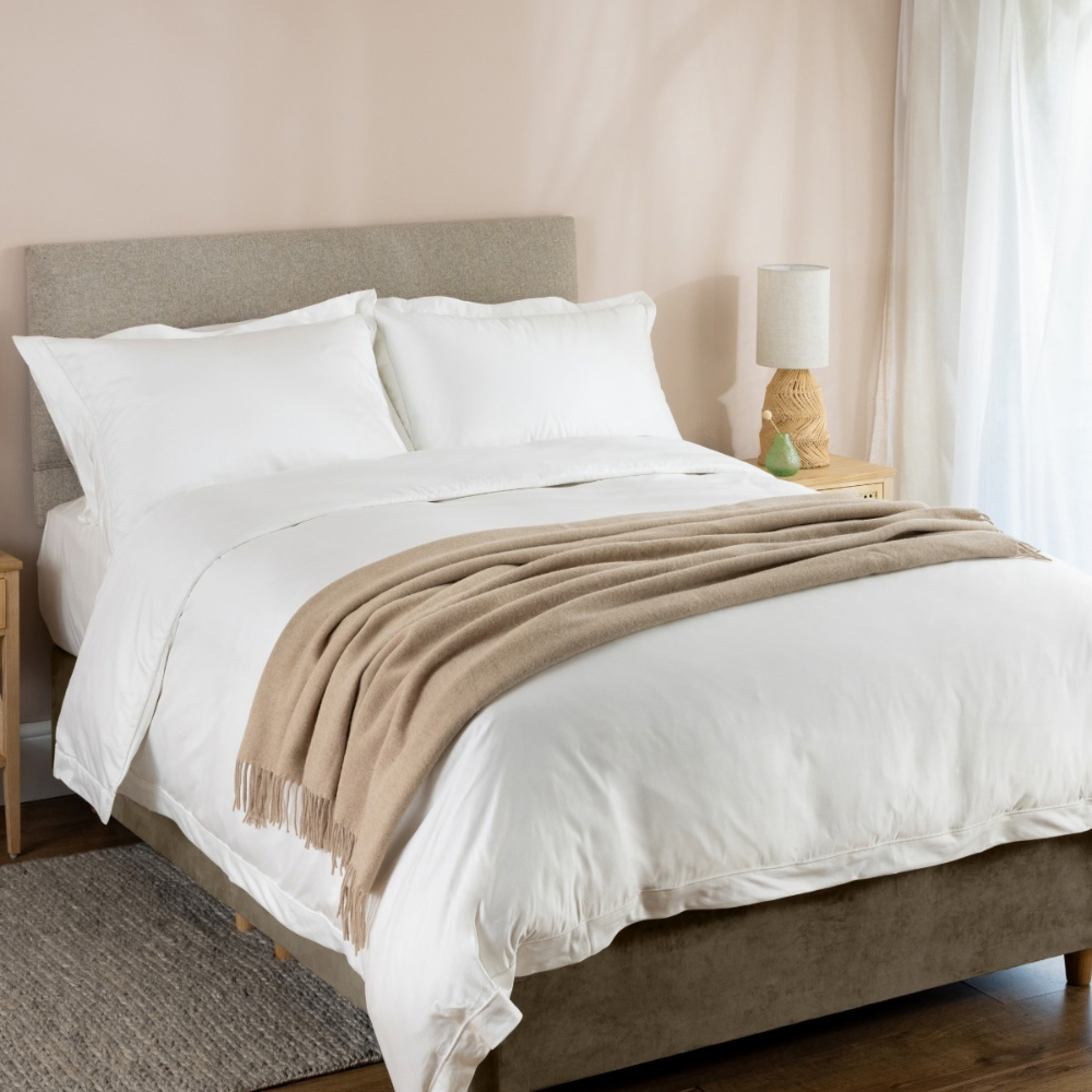 Natural Wool With Cashmere Throw