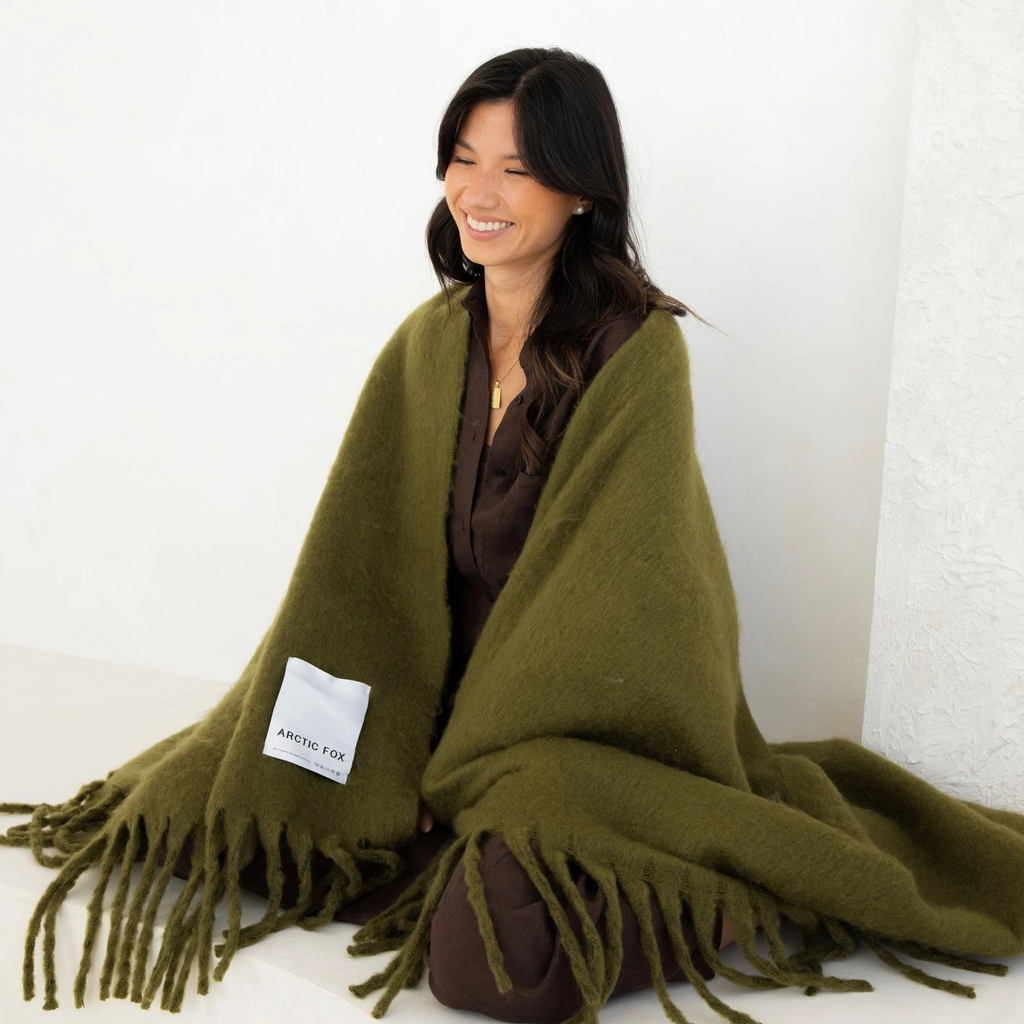 The Reykjavik Throw - 100% Recycled - Sea Kelp by Arctic Fox