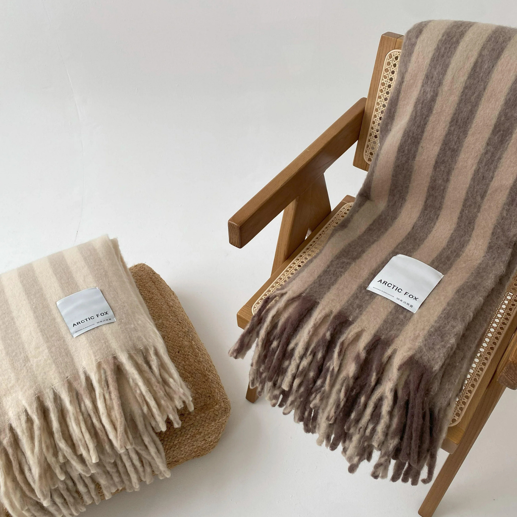 The Wool Stripe Throw - Burnt Umber Stripe by Arctic Fox