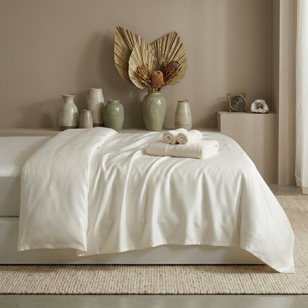 100% Natural Bamboo Duvet Cover Set — Fresh White