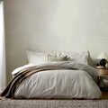Hebden Mélange Stripe Cotton Duvet Cover Set Mole - King Size by Yard